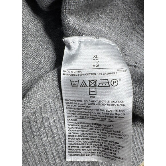 Banana Republic Men’s Cashmere 1/4 Zip Sweater Gray Mock Neck XL - Picture 6 of 7